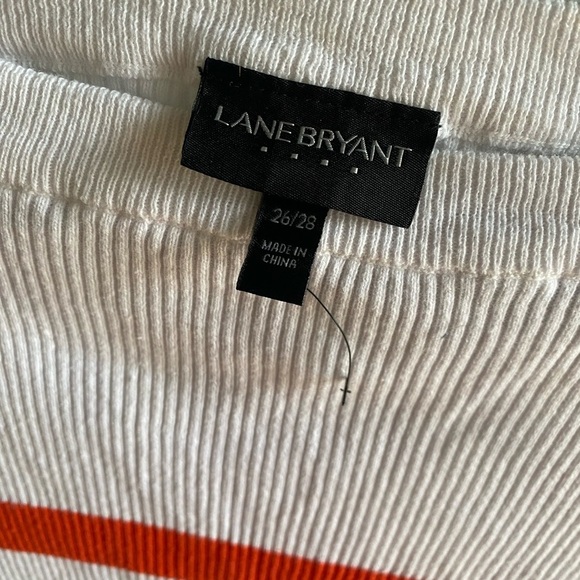 Lane Bryant Size 26/28 Red And White Striped Sweater EUC  Boatneck  Plus Size - Picture 3 of 8